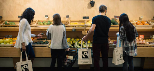 Customers shopping for produce